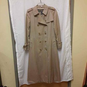 Burberrys Womens Double Breasted Jacket Coat Beige